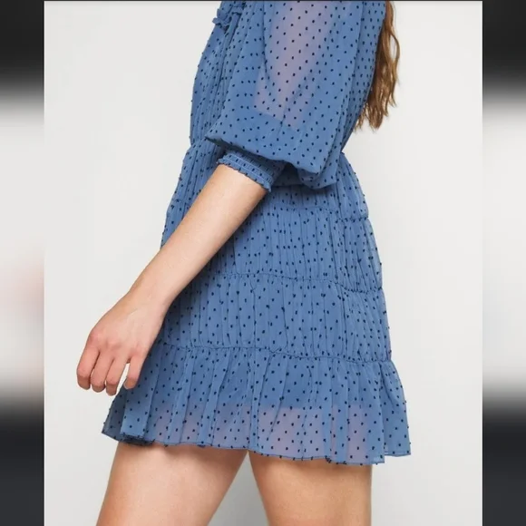 Sandro clip dot ruffled mini dress 38 - Picture 5 of 15